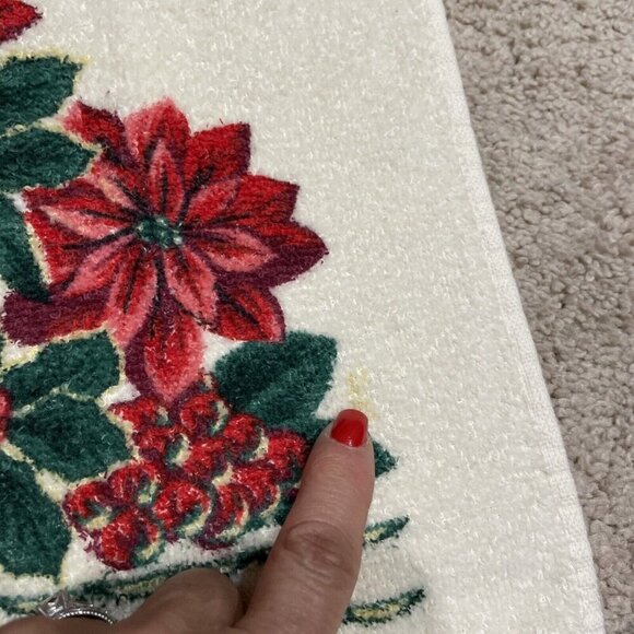 Vintage Cannon Christmas Holiday Dish Hand Towel 24x15 Poinsettia Lot of 3 NWOT - Picture 9 of 10